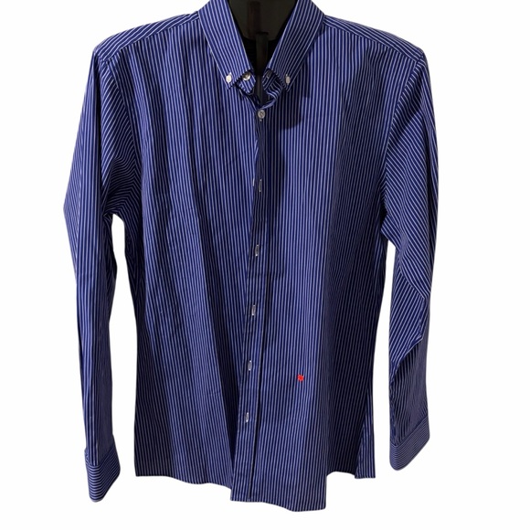 Moschino Other - Moschino Navy & White Striped Classic Italian Dress Shirt – Size L